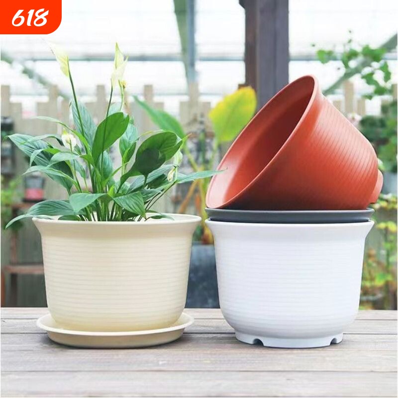 耐用塑料家用树脂花盆绿植大号庭院室内陶瓷特大超大客厅阳台桌面