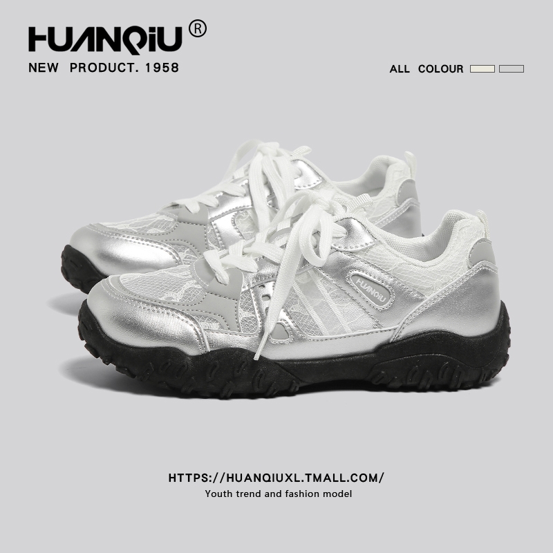 环球芭蕾厚底登山鞋女2025新款夏季透气网面百搭鞋子女超火德训鞋