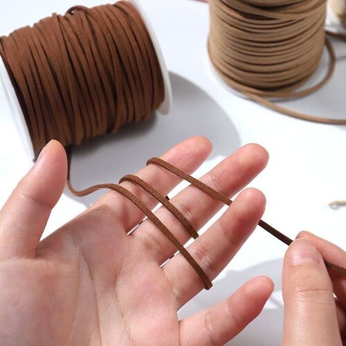 皮绒绳牛皮绳手工编织绳礼盒包装花束装饰带绒带丝带diy材料