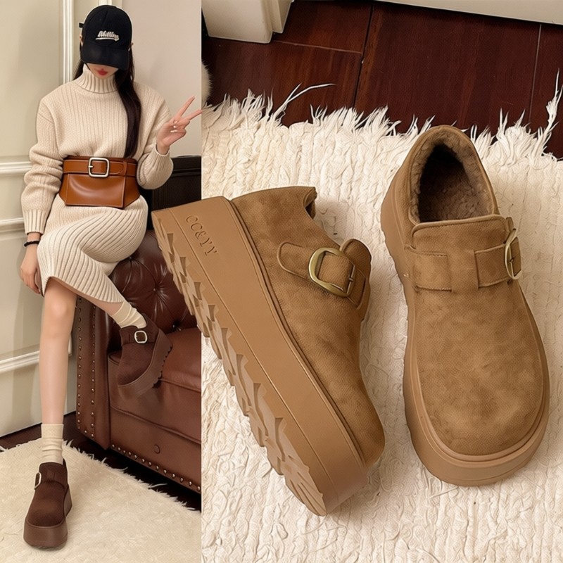 厚底全包毛毛勃肯鞋女2025秋冬新款加绒博肯棉鞋乐福鞋保暖雪地靴,女鞋,勃肯鞋/软木鞋,淘宝优惠券,粉丝福利购,淘宝优惠卷