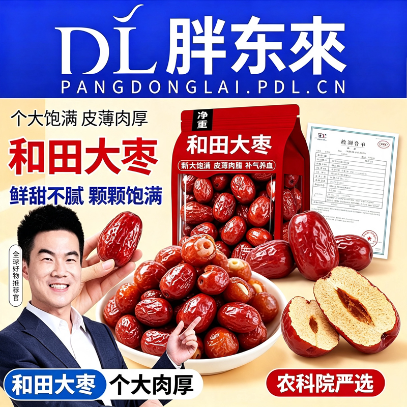 新疆和田大枣特级红枣新枣干货免洗枣子零食特产健康即食养血补气