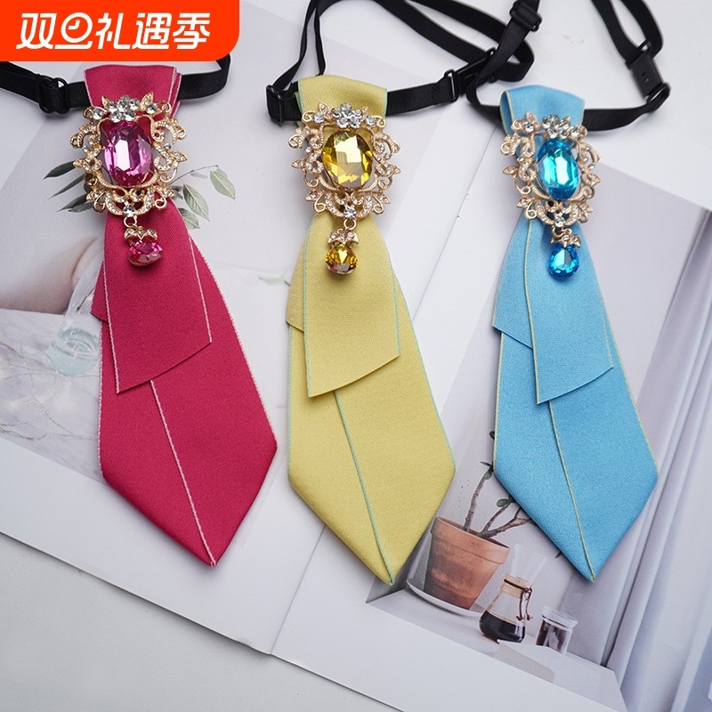 领结女蝴蝶结胸针衬衫领口装饰品学院风英伦韩版百搭飘带领花领带