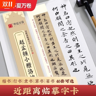 近距离临摹毛笔小楷行书字卡华夏万卷文徵明草堂十志赵孟頫道德经闲邪公家瘦金体千字文字帖书法灵飞经钟绍京王羲之字