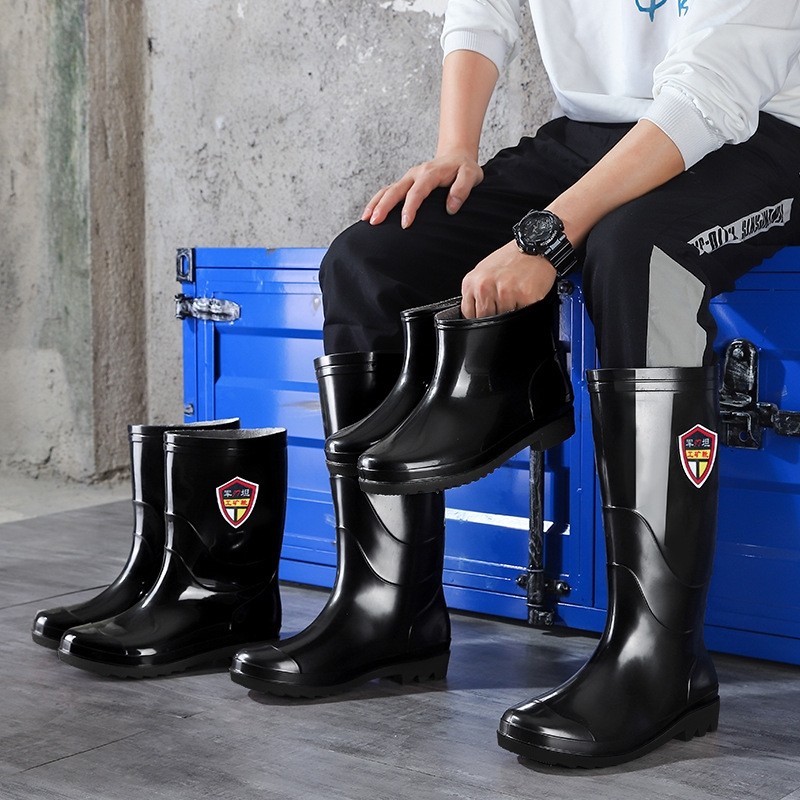 男士雨鞋劳保高筒厨房耐酸碱牛筋底耐磨雨靴保暖水鞋工地胶鞋