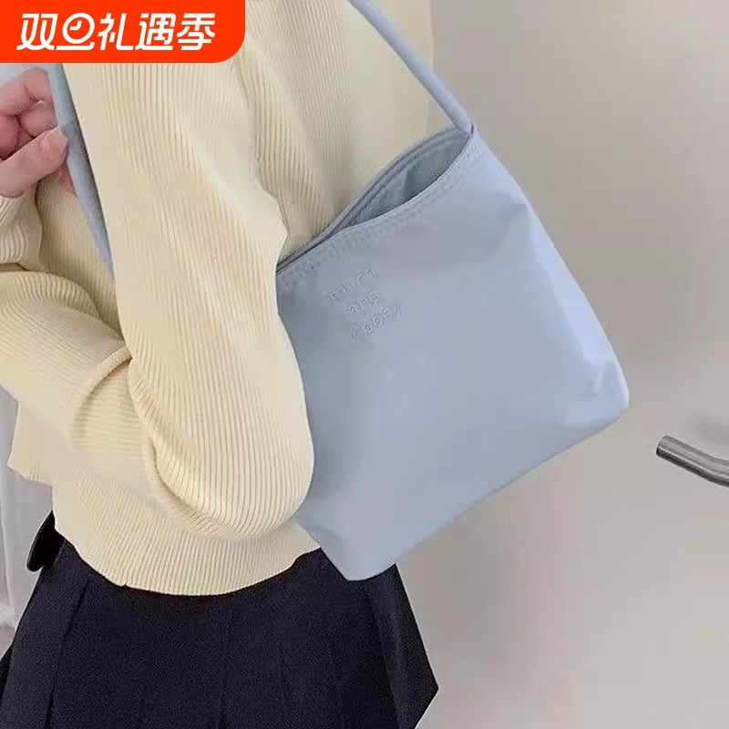 包包韩版简约单肩托特包小布袋女士尼龙手拎斜挎包防水迷你手提包
