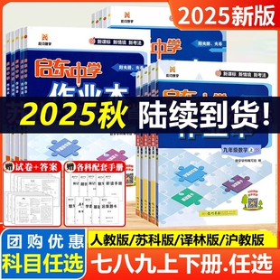 2025秋启东中学作业本七八九年级上下册数学人教版 RJ数学七年级下语文数学英语华师大北师七八年级九年级数学同步练习册辅导资料书