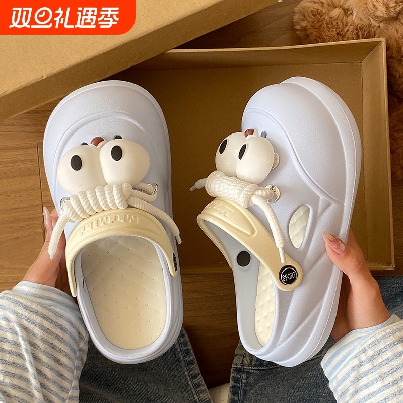 洞洞鞋女款增高软底EVA包头拖鞋女绑带大眼夏季防滑防臭学生外穿