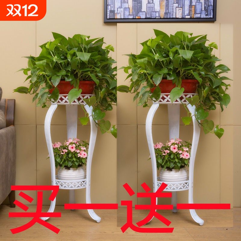 欧式花架铁艺多层室内落地式绿萝花架子客厅置物阳台多肉家用花盆