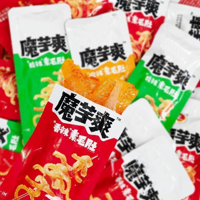 超值100包优质魔芋爽素毛肚香辣解馋休闲小零食低脂追剧小吃批发
