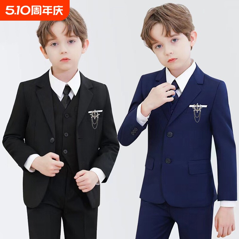 儿童西装套装帅气英伦风花童礼服男童小西服中大童男孩钢琴演出服