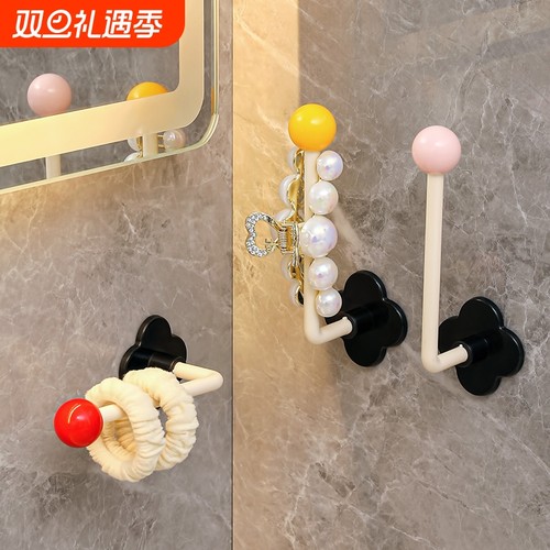 卫生间壁挂发夹收纳架发箍头绳皮筋展示架首饰挂钩发饰放置