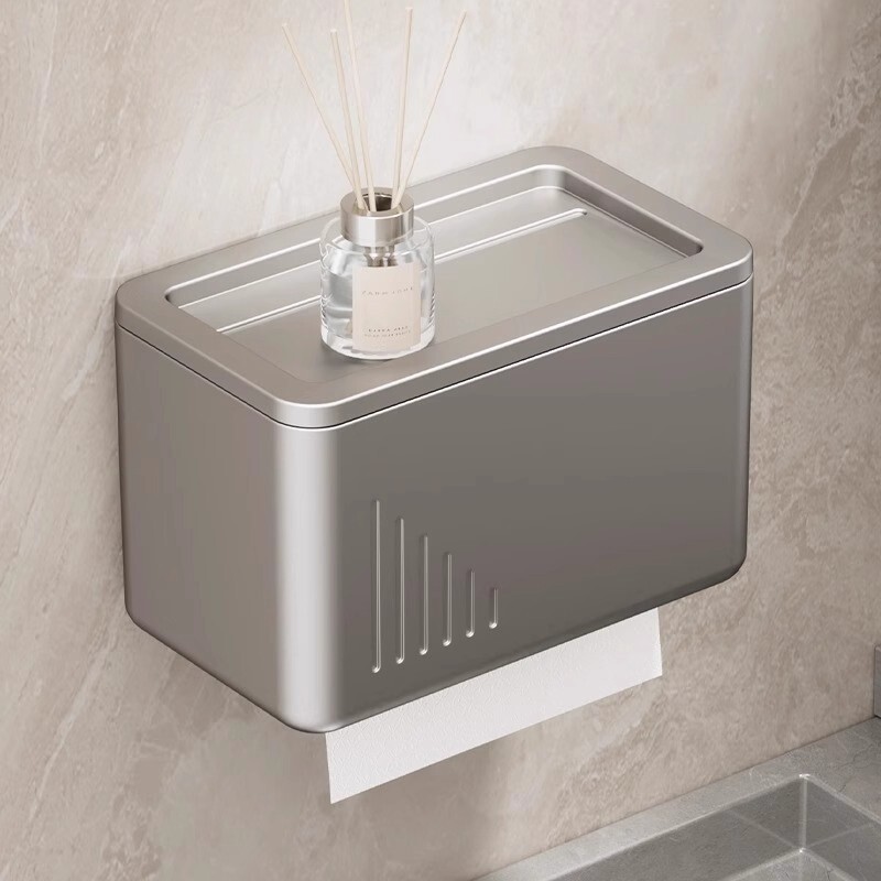 厕所卫生间纸巾盒洗手间浴室厕纸卷纸收纳抽纸盒墙上壁挂式免打孔