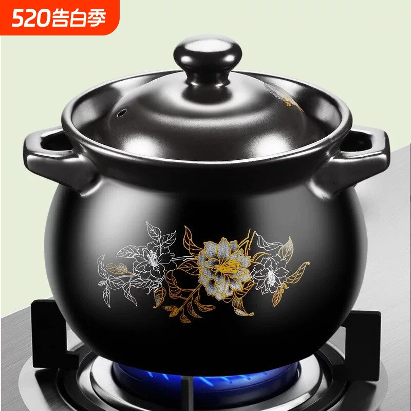 耐高温养生陶瓷砂锅 家用炖汤煲陶瓷小沙锅 双耳明火石锅