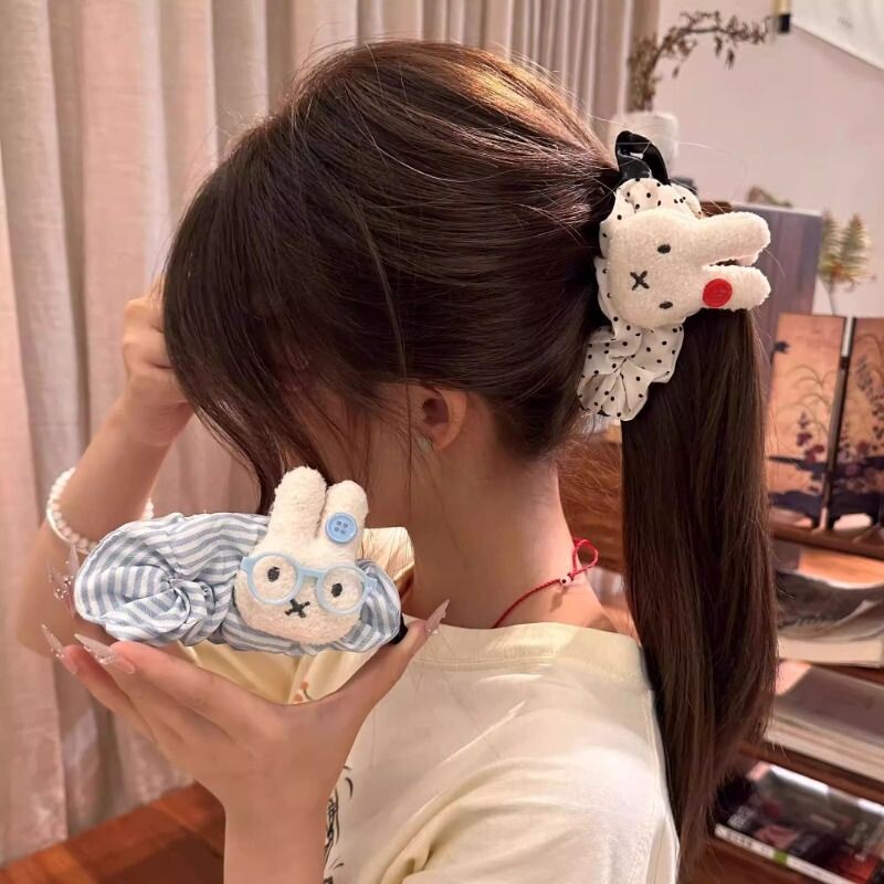 米菲兔巨显发量兔子后脑勺少女发饰时尚可爱波点大号红色香蕉蓝色