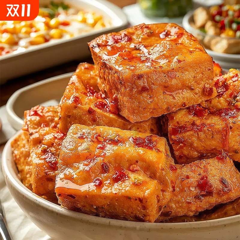 网红爆汁豆腐干四川即食麻辣油炸豆干零食虎皮休闲解馋小吃辣味