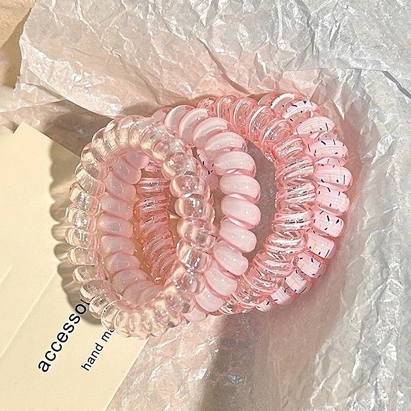 T发圈/电话线B1pl001-少女电话线发圈百搭发绳简约头绳扎头发圈