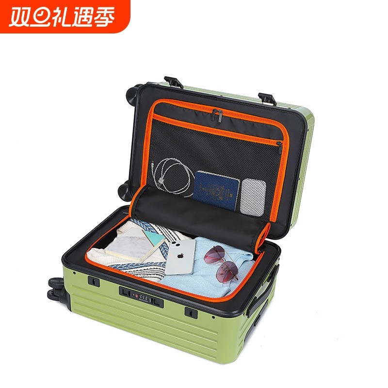pc铝框拉杆箱万向轮20寸箱包旅行箱女登机行李箱小型轻便商务出行