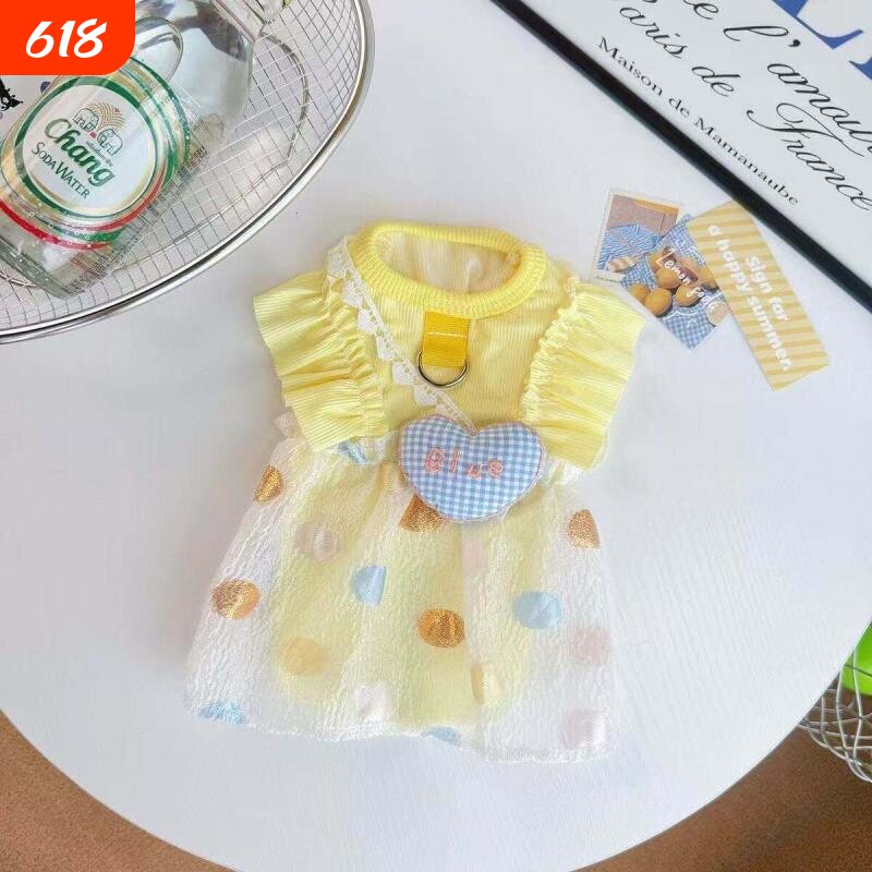 宠物服饰秋季新款泡泡裙透气猫咪狗狗衣服防晒冰丝比熊凉凉衣清爽