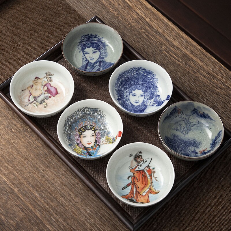 景德镇茶杯青花瓷主人杯单杯个人专用功夫茶碗单个品茗杯喝茶