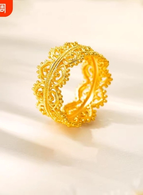 新中式金色镂空皇冠戒指女复古宫廷风轻奢精致小众国风高级感指环
