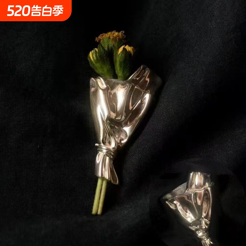 「插花胸针配件」可插花束胸针diy配件别针秋冬氛围感可插花胸针
