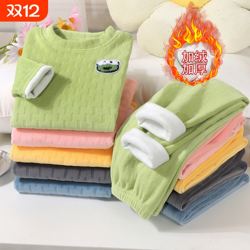 儿童内衣套装2025秋冬季加绒加厚保暖套装宝宝舒适家居服秋衣秋裤