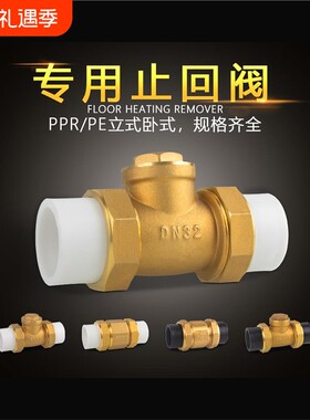 PE止回阀PPR铜卧立式双活接单向阀逆止自来水管表4/6分DN20/25/32