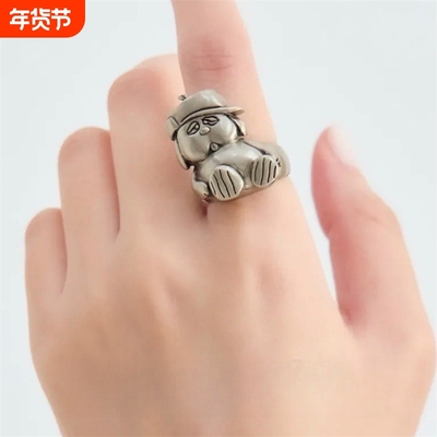 可爱史努比欧拉夫戒指卡通漫画周边简约百搭个性童趣复刻高级感指