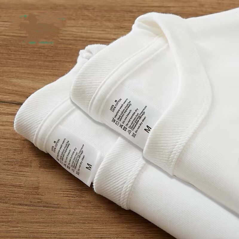 三本针 500G重磅纯棉小圆领长袖t恤男女日系秋冬卫衣内搭打底衫