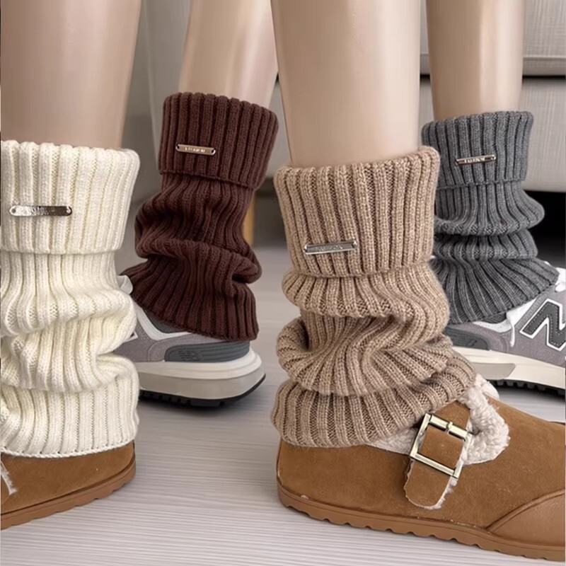 咖色袜套堆堆袜子女秋冬季加厚保暖小腿袜冬天配雪地靴仿羊毛长袜
