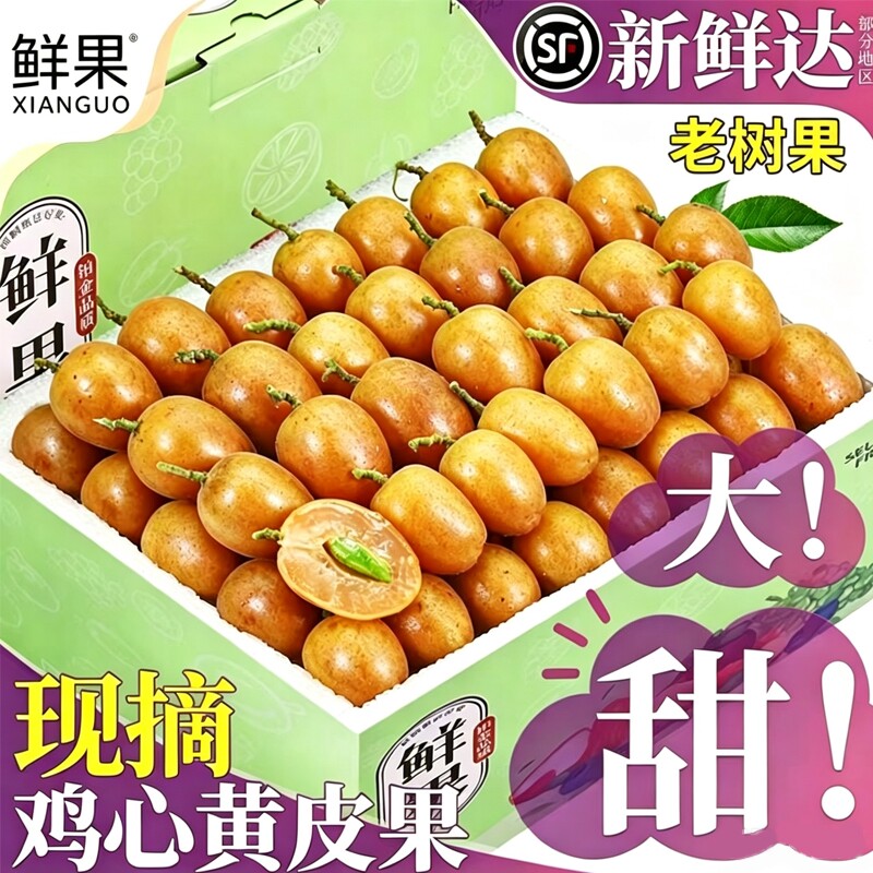 顺丰包邮鸡心黄皮果新鲜现摘黄弹子冰糖非郁南无核水果孕妇当季大