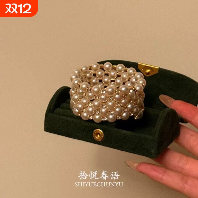 「月华凝珠」法式复古多层设计手镯精致轻奢简约千金感气质手饰女