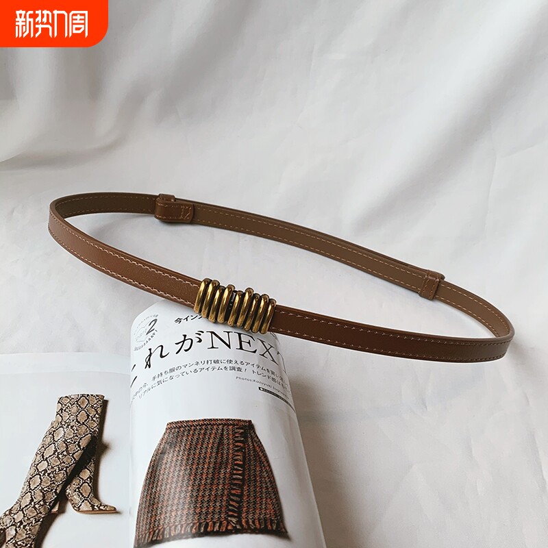 西装复古细腰带女士夏时尚百搭装饰配连衣裙裙子大衣腰封皮带黑色