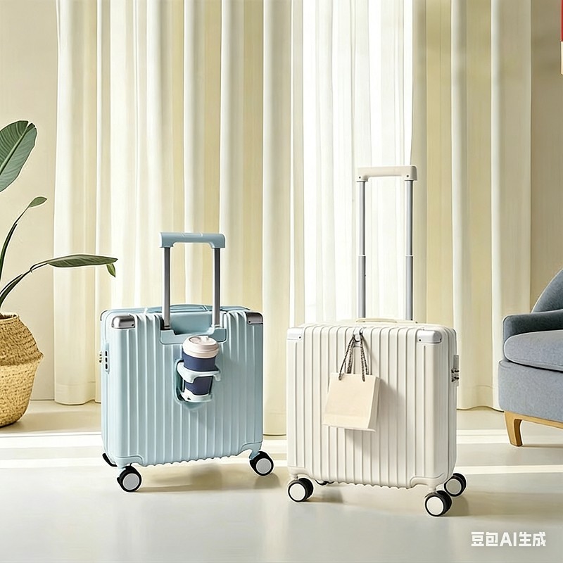 行李箱18寸可登机箱旅行箱儿童可上飞机拉杆皮箱密码箱前置高颜值