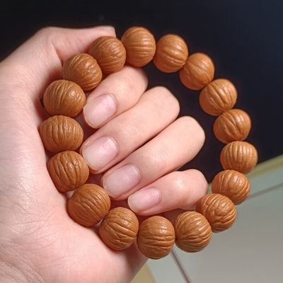 男士手串老婆高级感送礼物手工猴头原籽凤羽桃核矮桩磨盘文玩佛珠