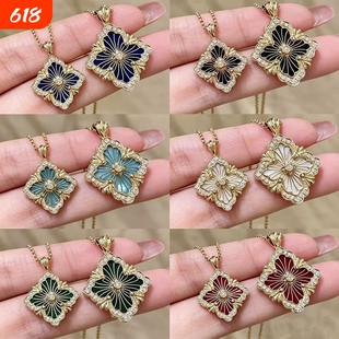 明星同款歌剧院Opera布契拉丝贝母项链女镀18K金四叶草吊坠锁骨链
