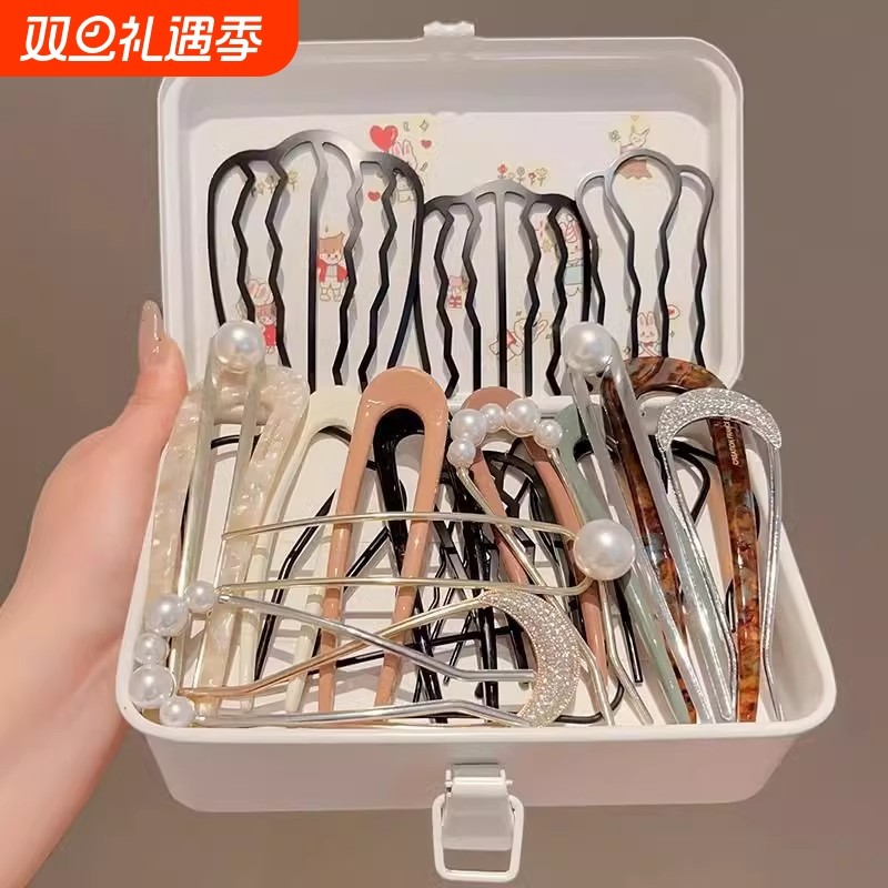 发簪现代懒人新款丸子盘发梳发神器簪子高级发钗发卡头饰仙气精致