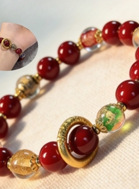 朱砂琉璃多宝手串女轻奢小众设计高级感手链正品