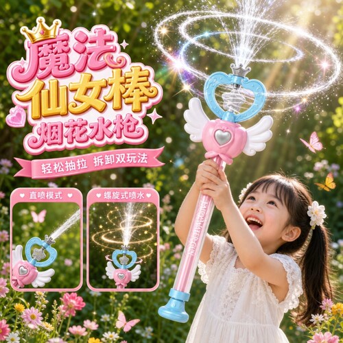 魔法仙女棒螺旋水花烟花水枪