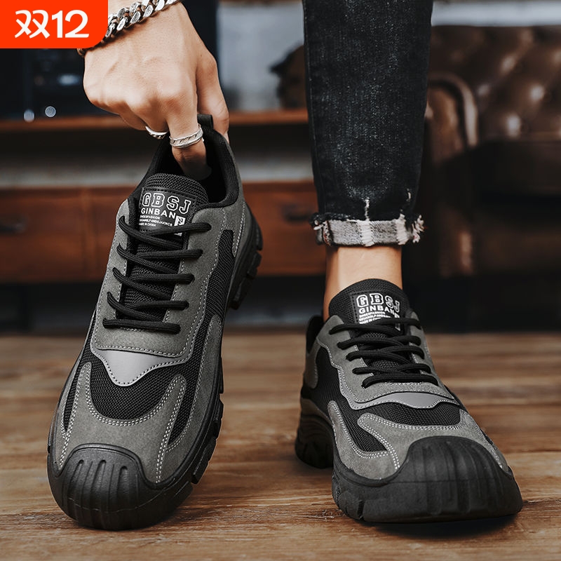 起敬男鞋24秋军训系带四季款高帮