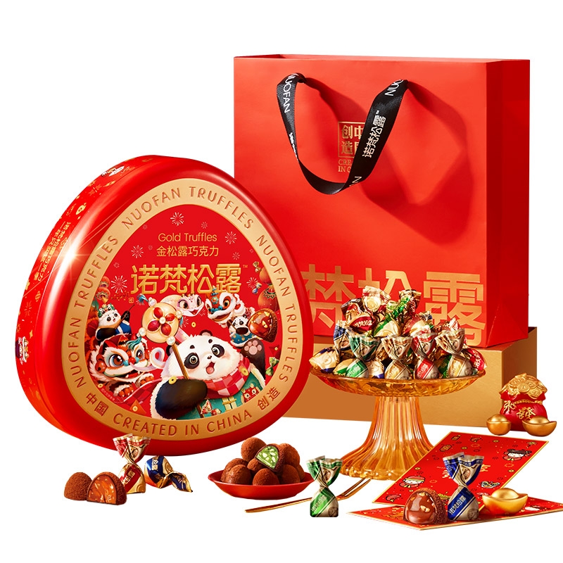 诺梵金松露巧克力礼盒装纯可可脂夹心喜糖果零食圣诞新年礼物500g