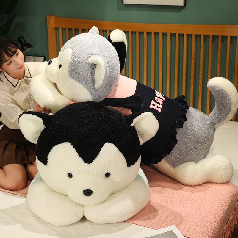 哈士奇公仔抱枕男女生睡觉布娃娃可爱小狗玩偶巨大号毛绒玩具