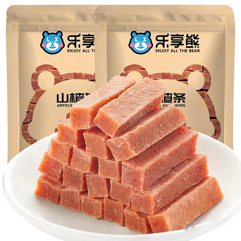 乐享熊原味桑葚味山楂条500g山楂卷片山楂干果干蜜饯零食健康酸甜