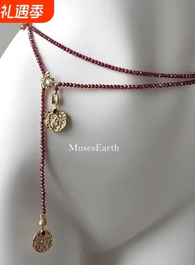 尼罗河红鸢腰链毛衣链长款项链红色招财串珠腰带腰封配饰森系配饰