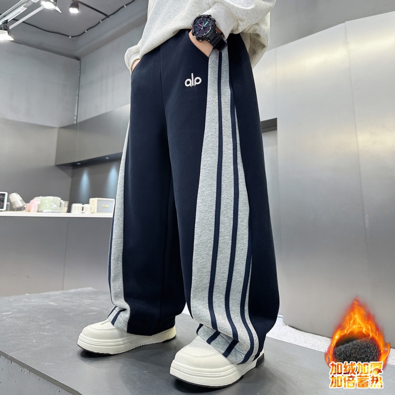 新款长裤中大童秋冬休闲裤阔腿裤