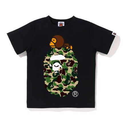 潮牌APE短袖t恤重磅高版本纯棉SHARK APE猿人头猴子迷彩亲子装夏
