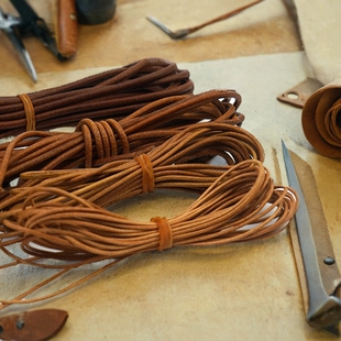 牛皮绳diy配件皮绳项链绳皮绳真编织手工饰品材料圆形粗绳子手链