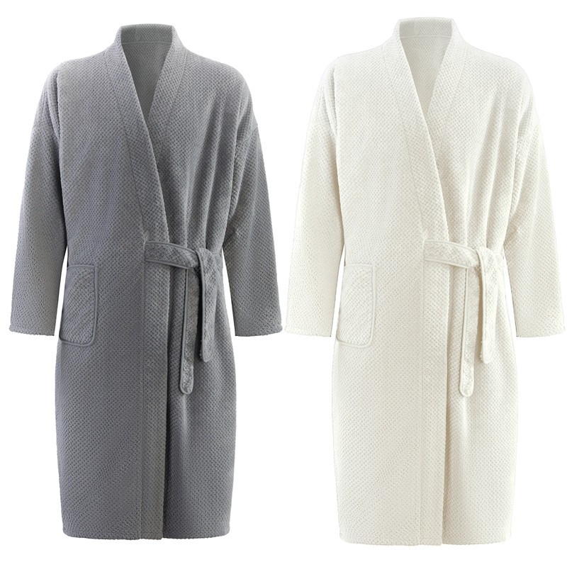 速干加大男女浴袍睡袍新款比全棉纯棉吸水可穿式浴巾居家长袖睡衣
