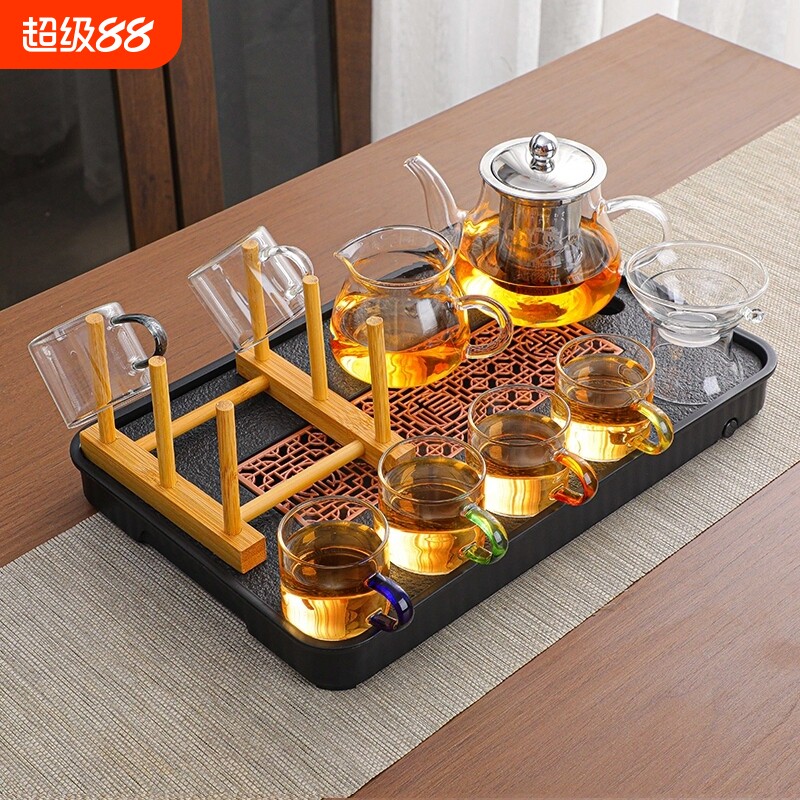 耐高温玻璃功夫茶具套装办公室家用泡茶壶茶杯茶台一整套组合茶道图片