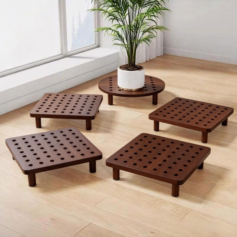 阳台花架落地花盆置物架木质托盘多肉架绿萝架底座托架盆栽摆放架